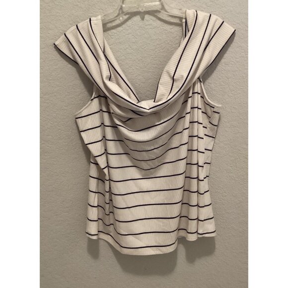 A New Day Striped Sleeveless Cowl Neck Ribbed Top Size 3X - Picture 2 of 4